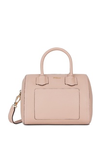 Бежевая кожаная сумка Alba Furla