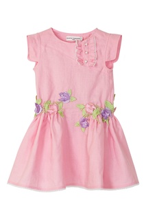 Розовое платье мини с вышивкой Yudashkin Kids