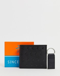 Складной бумажник и брелок для ключей Original Penguin - Черный