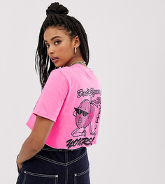 Укороченная футболка с принтом New Girl Order - Розовый