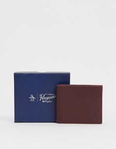 Коричневый кожаный бумажник Original Penguin - Коричневый