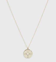 Ожерелье из позолоченного серебра с подвеской-компасом DesignB London - Серебряный