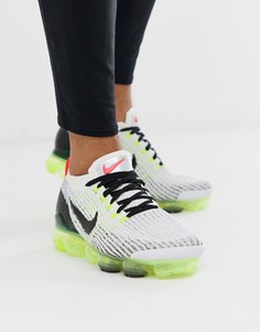 Белые трикотажные кроссовки в стиле ретро Nike Running Vapormax Flyknit 3.0 - Белый