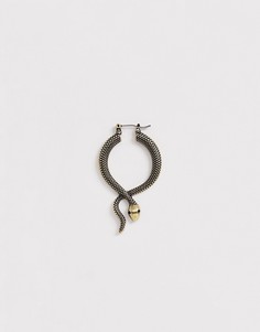 Золотистая броская серьга-кольцо с дизайном в виде змеи Reclaimed Vintage Inspired эксклюзивно для ASOS - Золотой