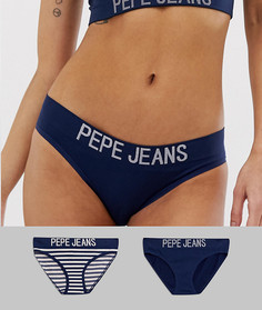 Набор из 2 бесшовных трусов Pepe Jeans Halle - Темно-синий