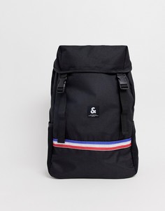 Рюкзак в стиле милитари со шнурком и сетчатыми карманами Jack & Jones - Черный