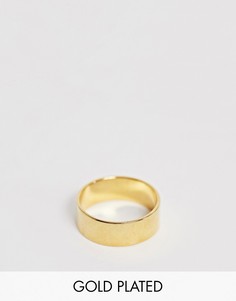 Кольцо с покрытием 14-каратным золотом ASOS DESIGN - Золотой