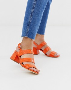 Оранжевые босоножки на каблуке Miss Selfridge - Оранжевый