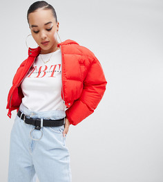 Красная укороченная дутая куртка с капюшоном Boohoo - Красный