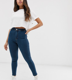 Синие джеггинсы с завышенной талией ASOS DESIGN Petite Rivington - Синий