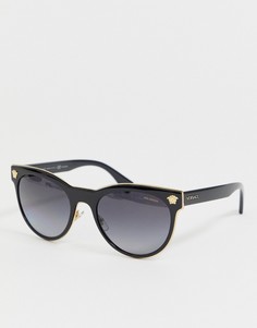 Круглые солнцезащитные очки Versace 0VE2198 - Черный