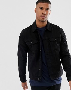 Черная джинсовая куртка классического кроя ASOS DESIGN - Черный