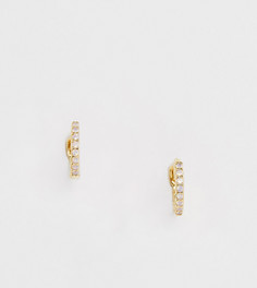 Серьги-кольца в стиле хагги с позолотой из 18-каратного золота и опалом Astrid & Miyu - Золотой