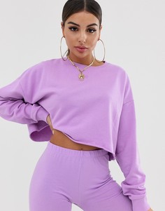 Свободный укороченный свитшот лилового цвета ASOS DESIGN - Фиолетовый