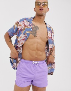 Фиолетовые шорты для плавания Bershka - Фиолетовый