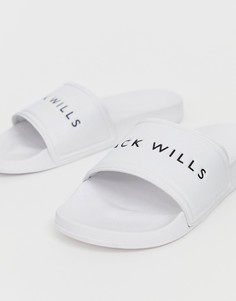 Белые пляжные шлепанцы с логотипом Jack Wills Dunnock - Белый