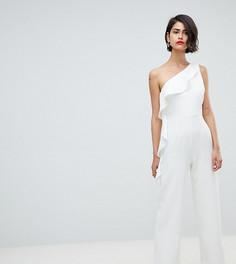 Комбинезон на одно плечо с оборкой River Island - Белый
