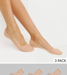 3 пары светло-бежевых невидимых носков New Look - Бежевый