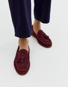 Бордовые замшевые туфли с плетеной отделкой и кисточками KG by Kurt Geiger - Красный
