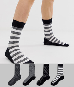 Набор из 4 пар носков (в полоску / с геометрическим узором) Jack & Jones - Мульти