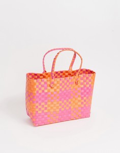 Плетеная сумка-тоут розового и оранжевого цвета South Beach - Мульти