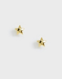 Позолоченные серьги-гвоздики в форме звезды Gorjana - Золотой