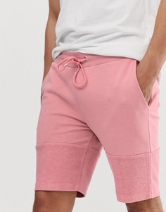 Розовые трикотажные облегающие шорты со вставкой ASOS DESIGN - Розовый