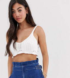 Бралетт с отделкой кроше ASOS DESIGN Petite - Белый