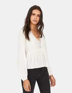 Блуза с V-образным вырезом Stradivarius