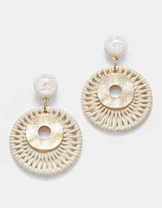 Серьги с натуральной нитью Stradivarius