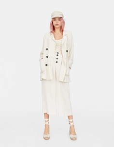 Длинный пиджак в стиле рустик Stradivarius