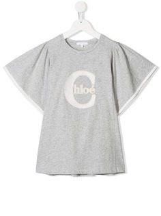 Chloé Kids футболка с нашивкой-логотипом