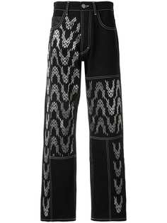 Koché embellished wide leg jeans