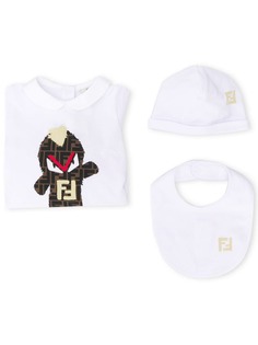 Fendi Kids ползунки с логотипом FF