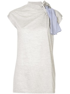 Y/Project check ribbon detail T-shirt