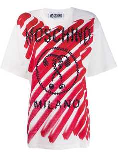 Moschino футболка с принтом и логотипом