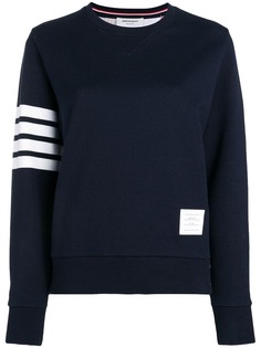 Thom Browne пуловер с заплаткой с 4 полосками сбоку