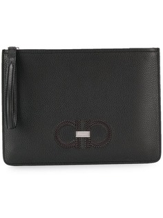 Salvatore Ferragamo Gancini embroidered pouch