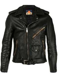 Black Means байкерская куртка с эффектом потертости