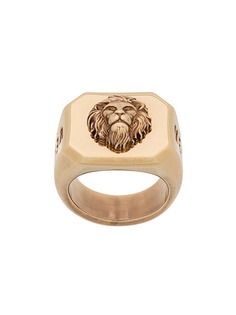 Versus кольцо-печатка в виде головы льва