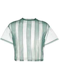 ECKHAUS LATTA striped mesh crop top