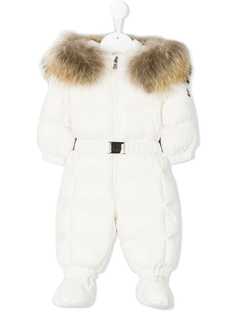 Moncler Kids комбинезон с капюшоном и поясом