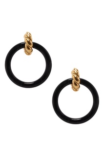 Золотисто-черные серьги-кольца Balenciaga