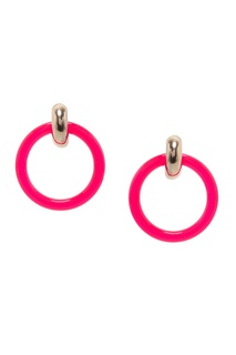 Розовые пластмассовые серьги-кольца Balenciaga