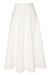 Белая юбка миди со складками Chapurin