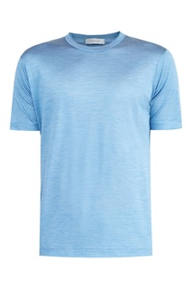 Голубая футболка из шелка Cortigiani