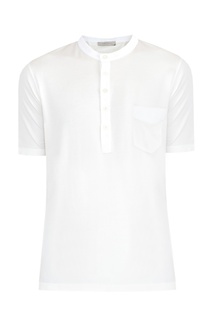 Белая футболка с застежкой Cortigiani