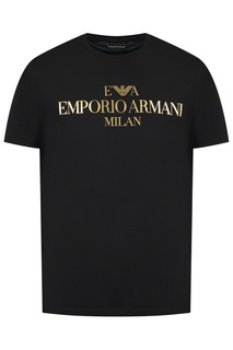 Футболка с золотистой надписью Emporio Armani