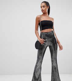 Черные расклешенные брюки с пайетками PrettyLittleThing - Черный