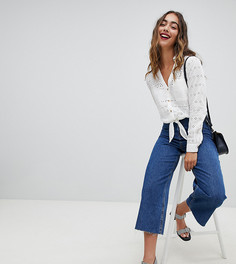 Широкие укороченные джинсы River Island - Синий
